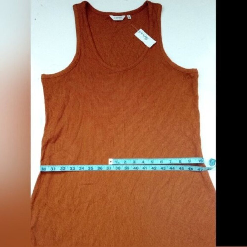New Reitmans Fitted Sleeveless Ribbed Bodycon Midi Almond Dress Size XL - Picture 5 of 14